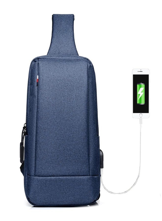 CAAORDKSO Sling Bag for Men Women Messenger Bag, Waterproof Satchel Bag Lightweight Crossbody Bag Casual Shoulder Bags for Travel Daily Work (Blue) - Image 3